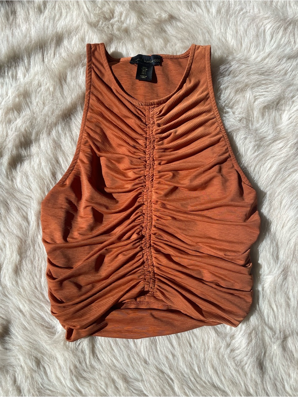 House of Harlow Ruched Tank Top in Rusty Orange Size Small